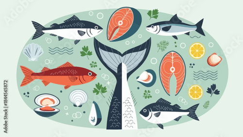 Diverse freshwater and saltwater fish illustrating aquatic biodiversity