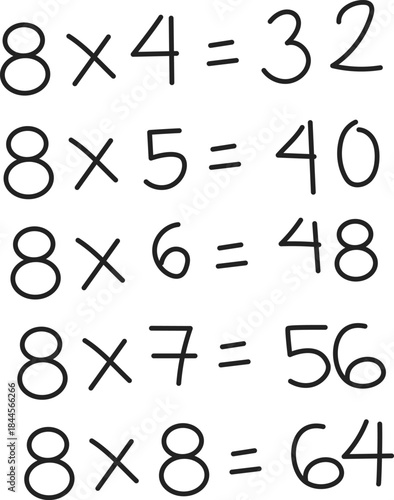 Hand Drawn Mathematical Equations and Geometric Figures Sketch Illustration
