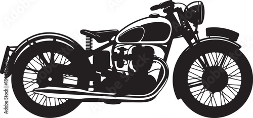 Vintage motorcycle icon silhouette vector illustration