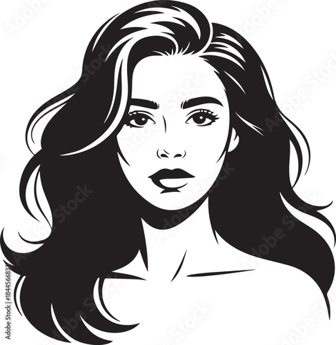 Woman hair silhouette vector 