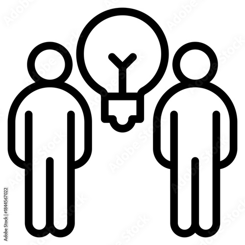 Collaboration,  organization, trust, social, collaboration, people, dea sharing, crowdsourcing, knowledge exchange, brainstorming, partnerships, research, outline icon vector design illustrator