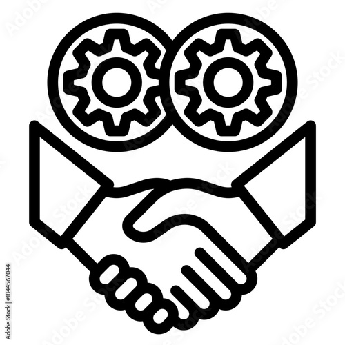 Collaboration,  organization, trust, social, collaboration, people, dea sharing, crowdsourcing, knowledge exchange, brainstorming, partnerships, research, outline icon vector design illustrator
