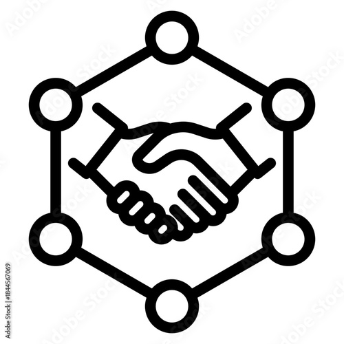 Collaboration,  organization, trust, social, collaboration, people, dea sharing, crowdsourcing, knowledge exchange, brainstorming, partnerships, research, outline icon vector design illustrator
