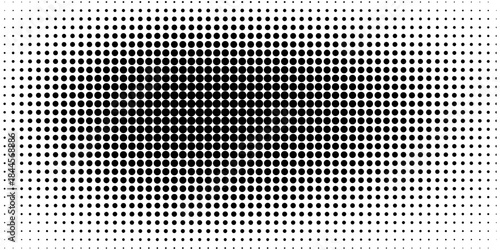 Set of halftone dots gradient pattern texture isolated on white background. Straight dotted spots using halftone circle dot raster texture. Vector blot half tone collection.