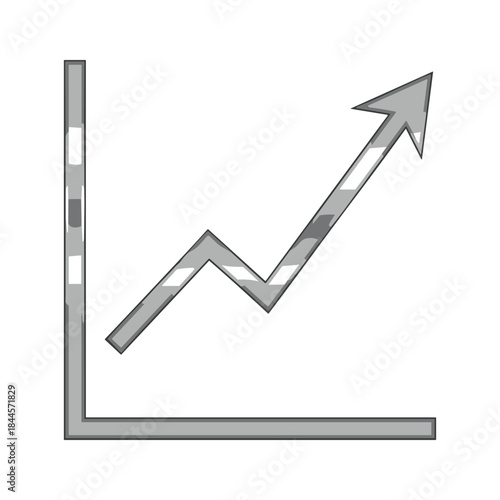 Graph showing increasing trend with arrow