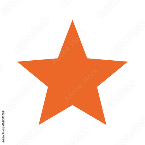 Orange star shape on white background