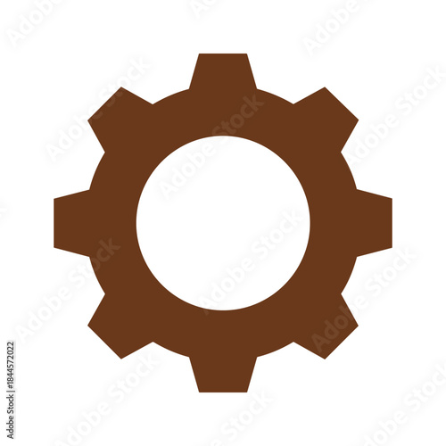 Simple brown cogwheel icon