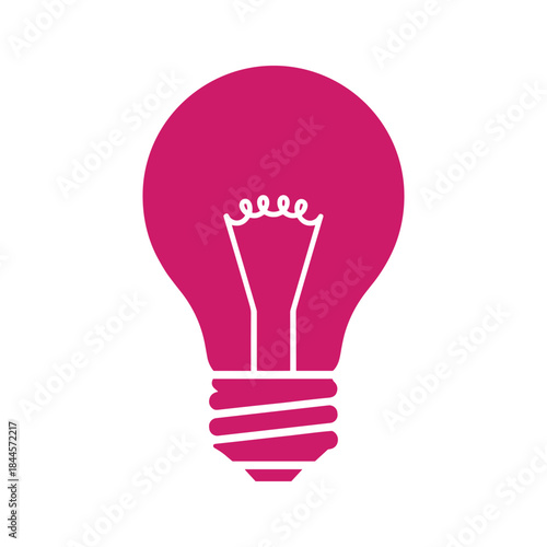Bright idea represented by pink light bulb