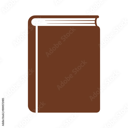 A brown book with white pages