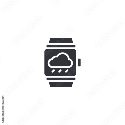 Smartwatch cloud icon representing wearable data backup, health data sync, and connected digital lifestyle.