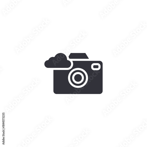 Camera backup icon representing photo storage, media archive, cloud saving, and digital photography management.
