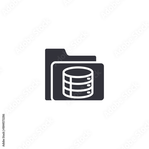 Folder database icon representing organized data storage, structured backup system, and digital file management.