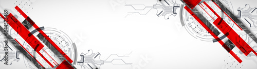 Stylized view of gears integrated with microcircuits. Concept of combining mechanics and electronics.