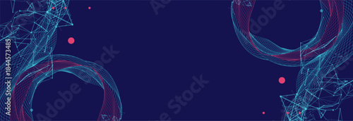 Abstract wireframe background. Modern science art elements.