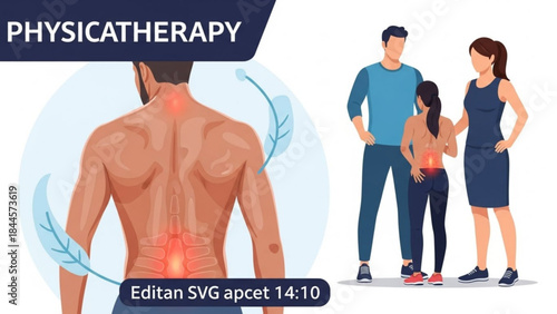 Physiotherapy concept with back pain and therapist helping patient