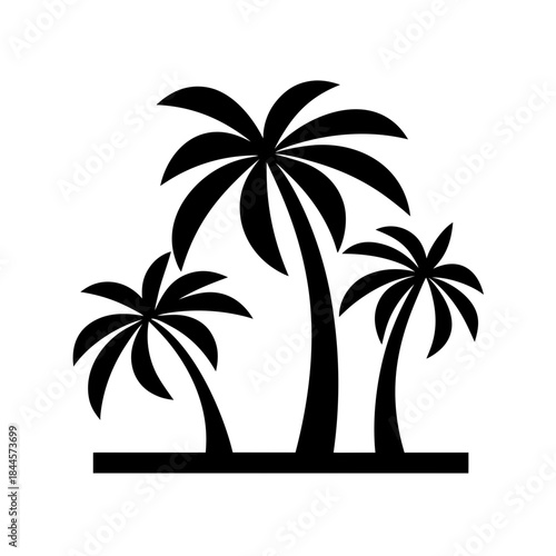 palm grove icon black silhouette vector illustration on transparent background