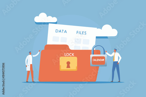 Data security concept protecting files in the cloud with access control