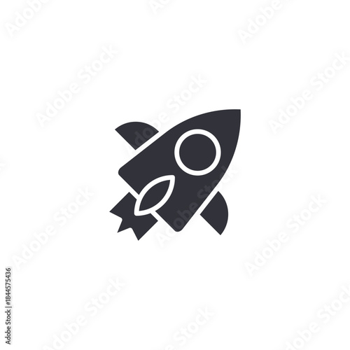 Rocket ship icon symbolizing space exploration, futuristic travel, aerospace innovation, and science fiction adventure themes.