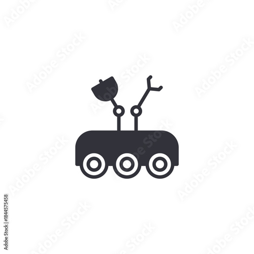 Planetary rover icon symbolizing Mars exploration, robotic research vehicles, space missions, and scientific surface analysis.