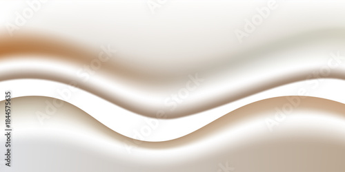 Liquid cream background. Beige and white. 3d rendering. vector illustrations