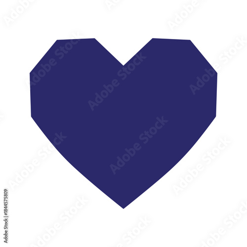Blue heart shape icon on white background