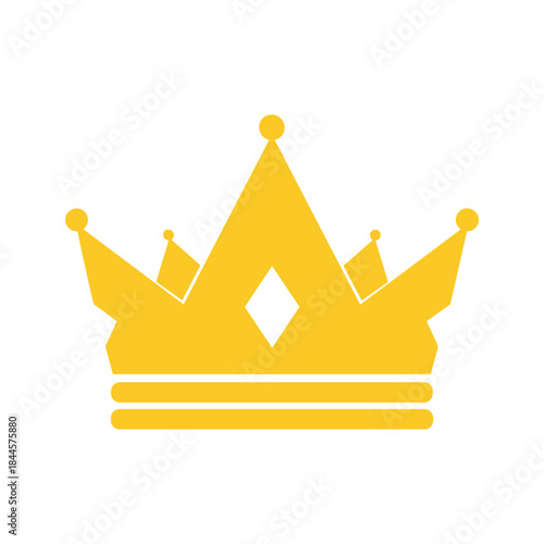 Simple yellow crown icon on white background