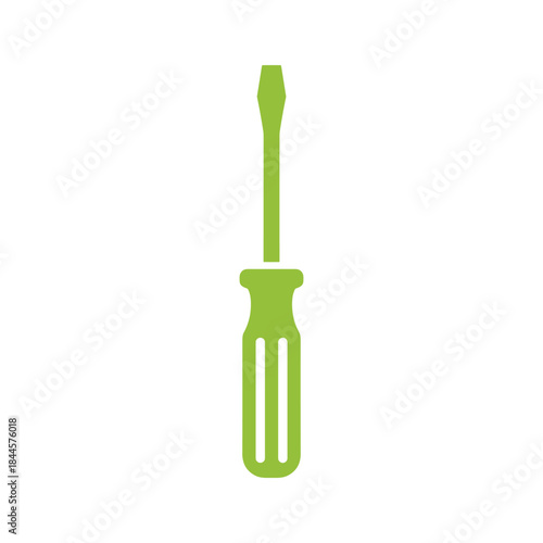 Green screwdriver isolated on white background