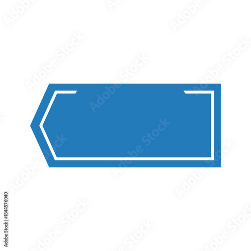 Blue label icon on white background