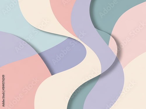 Abstract Organic Shapes Background in Soft Pastel Colors