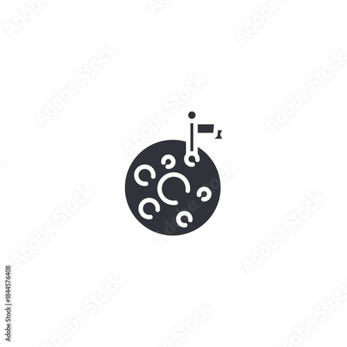 Mysterious planet icon symbolizing unknown worlds, cosmic exploration, extraterrestrial environments, and science fiction concepts.