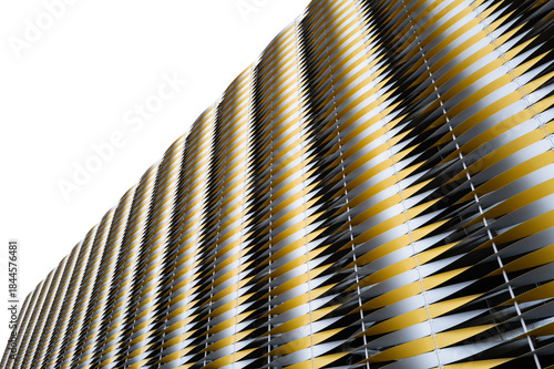 Fotografi New and very modern multi storey car park showing its unique, metallic pattern