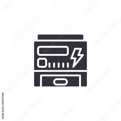 Smart electrical panel icon illustrating modern power distribution, digital control systems, and intelligent energy infrastructure.