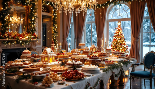 Christmas dessert buffet at hotel event