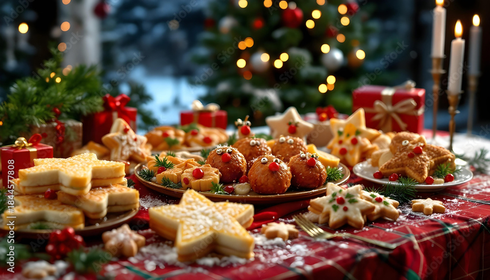 Fototapeta premium Christmas party finger food selection