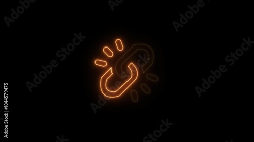 Wallpaper Mural Abstract glowing neon Link icon animation with dark background.Futuristic glowing neon Link button icon with smooth animated Torontodigital.ca