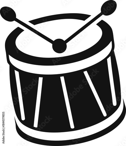 Drum silhouette   vector on white background 