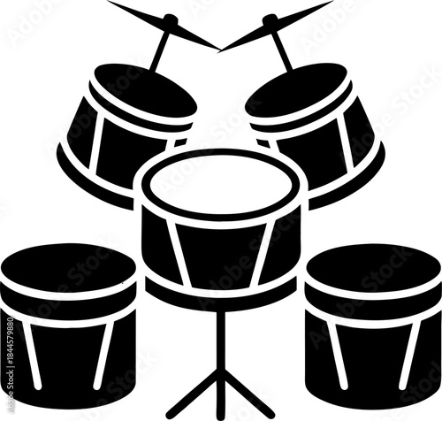 Drums silhouette vector on white background 