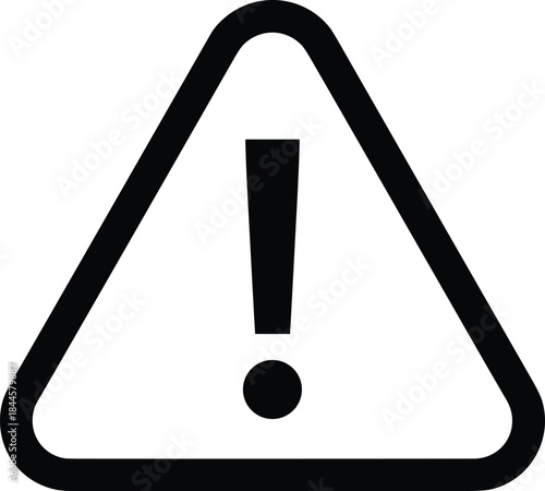 Outline symbol for attention and caution, perfect for displaying potential threats, system errors, critical information, or required administrative intervention.