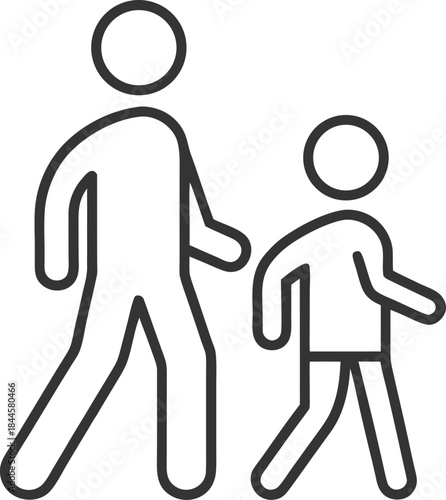 people walking vector outline icon on white background 