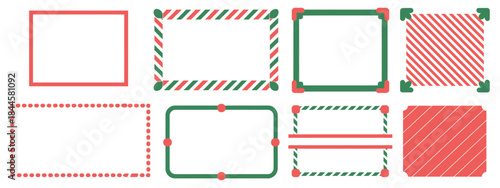 Christmas Candy Cane Frame with cheerful red white and green lollipop style border design for festive holiday banners gift tags greeting cards seasonal vector artwork