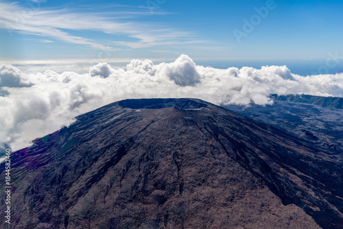 France, La Réunion Island,. Flight over the Peak of the Furnace, Piton de la Fournaise. 