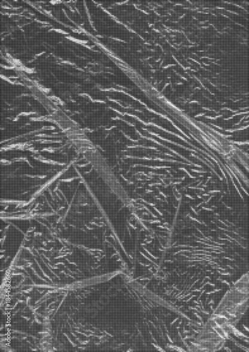 Large vector halftone plastic texture with a transparent background
