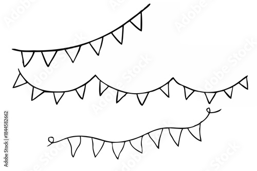 Doodle Bunting Garland. Flags...