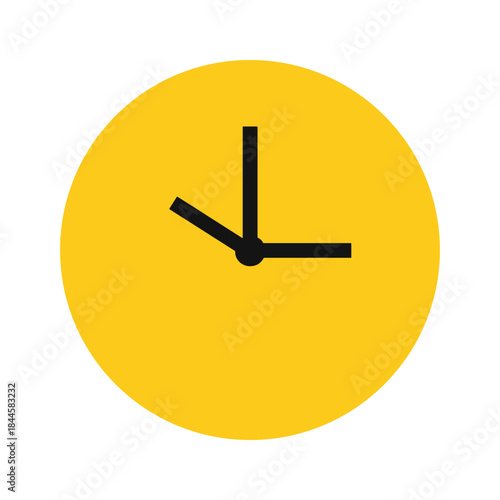 Clock showing time on yellow background