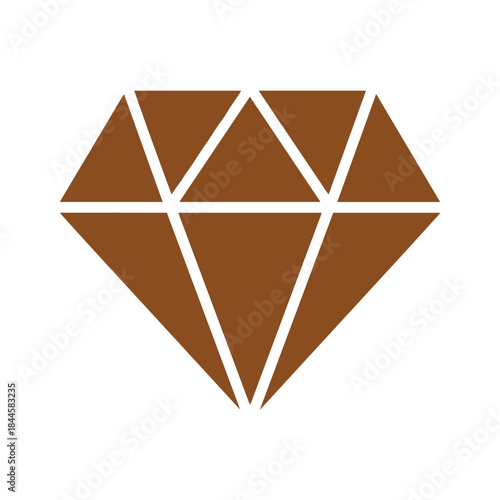 Brown diamond icon on white background