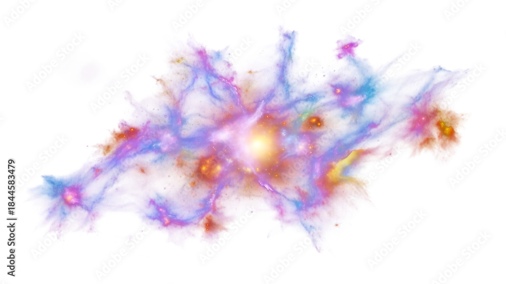 Fototapeta premium Abstract cosmic cloud formation isolated cut out on PNG. AI GENERATED. 