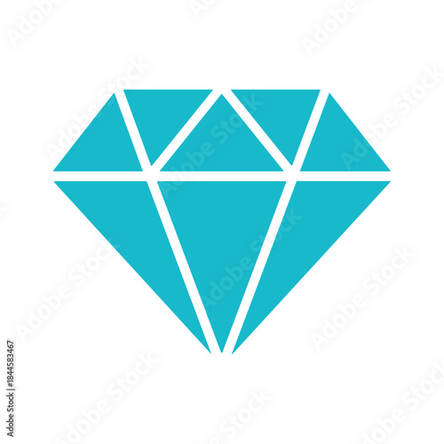 Blue diamond icon on white background
