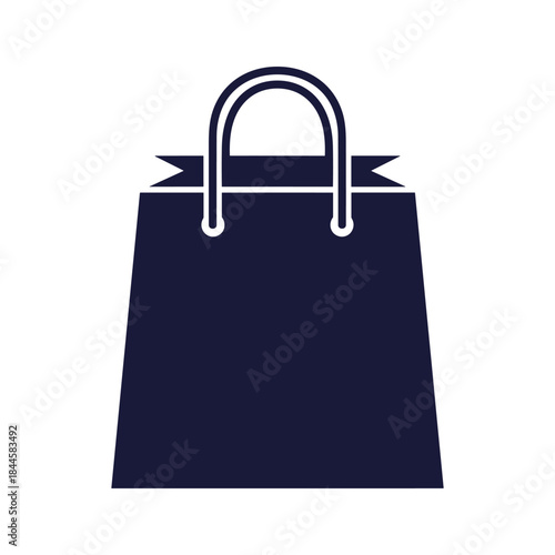 Shopping bag icon with ribbon