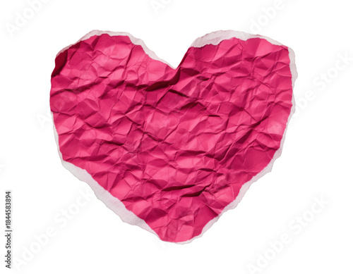 Wallpaper Mural Crumpled paper heart with torn edge as a handmade Valentine element for greeting cards and love notes, used in relationship messages, apology letters and scrapbook pages for gift tags and postcards Torontodigital.ca