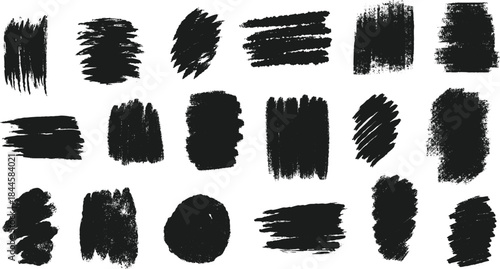 Abstract grunge background for banner or frame in brush stroke style. Set hand draw ink vector elements.